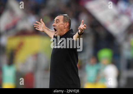 Roma, Italien. 14. August 2022. Maurizio Sarri Trainer der SS Lazio während der Serie A Fußballspiel zwischen SS Lazio und Bologna FC im Olimpico Stadion in Rom (Italien), 14.. August 2022. Foto Antonietta Baldassarre/Insidefoto Kredit: Insidefoto di andrea staccioli/Alamy Live News Stockfoto