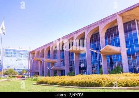 Justizpalast in der Stadt Brasilia, Sitz des Justizministeriums und der öffentlichen Sicherheit. Stockfoto