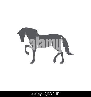 Pferd realistische Silhouette Logo-Design. Pferdepiktogramm. Seitenansicht des Pferdes. Vektorgrafik Stock Vektor