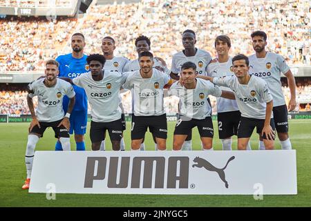 Valencia, Spanien. . 14. August 2022. Spanische La Liga: Valencia CF / FC Girona. Valencia CF-Spieler Kredit: Saolab/Alamy Live News Stockfoto