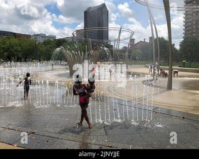 Scioto Mile Fountain in Bicentennial Park, Columbus, Ohio, USA, August 2022 Stockfoto