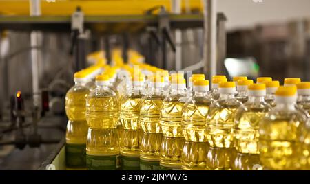 Fabrik für die Herstellung von Speiseölen. Flacher DOFF. Ukraine Stockfoto