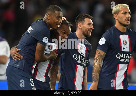 Paris, Frankreich. 13. August 2022. Renato Sanches - PSG gegen Montpellier in Paris, Frankreich, am 13. august 2022. 13/08/2022-Paris, FRANKREICH. (Foto: Lionel Urman/Sipa USA) Quelle: SIPA USA/Alamy Live News Stockfoto