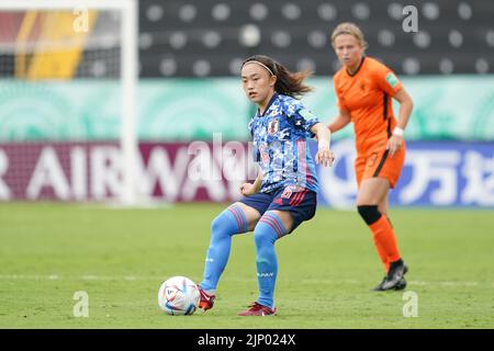 Alajuela, Costa Rica. 11. August 2022. Alajuela, Costa Rica, August 11. 2022: Aemu Oyama (6 Japan) spielt beim FIFA U20 Frauen-Weltcup Costa Rica 2022 zwischen Japan und den Niederlanden bei Morera Soto in Alajuela, Costa Rica. (Daniela Porcelli/SPP) Quelle: SPP Sport Press Foto. /Alamy Live News Stockfoto