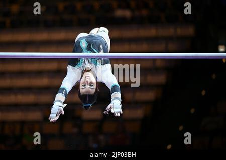 München, Deutschland. 14. August 2022. Olympiahalle, München, 14. August 2022, Viola Pierazzini (ITA) während der Europäischen Meisterschaften der künstlerischen Gymnastik der Frauen - Finale der Einzelapparate der Junioren- und Seniorinnen - Gymnastik Credit: Live Media Publishing Group/Alamy Live News Stockfoto