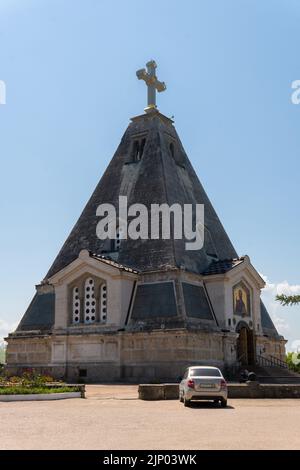 RUSSLAND, KRIM - 09. JUL 2022: Sewastopol nikolaikirkirche krim wundertäter russland Denkmal Wahrzeichen Orthodoxie, für die Nordseite in aleksey Stockfoto