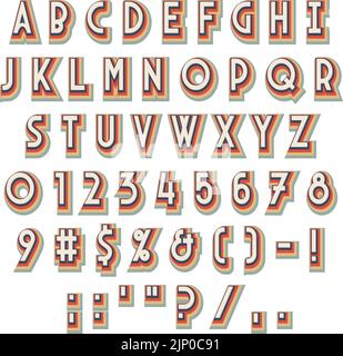 Vektorbuchstabe Alphabet Retro-Effekt Stock Vektor
