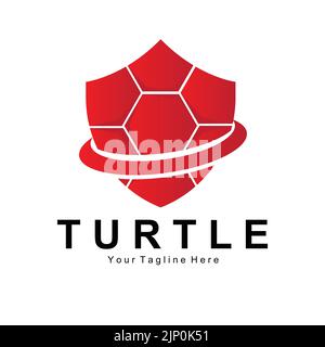 Seeschildkröte Logo Design Geschützte Amphibian Marine Animal Icon Illustration, Vektor Marke Corporate Identity Stock Vektor