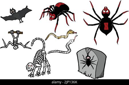 Set für Cartoon halloween Kreaturen Stock Vektor