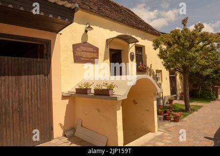 Donji Kraljevec, Kroatien - 14. August 2022 : das Haus, in dem Rudolf Steiner geboren wurde. Geburtsort. Stockfoto