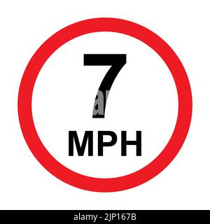 7 MPH Straßenverkehrszeichen Symbolvektor für Grafik-Design, Logo, Website, Social Media, mobile App, UI-Abbildung Stock Vektor