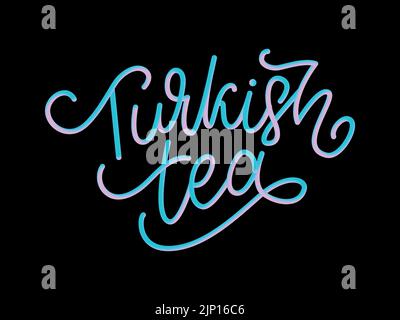 Türkische Traditionen der Teezeremonie. Teezeit. Dekorative Elemente für Ihr Design. Vektor-Illustration mit orientalischer Tasse auf weißem Hintergrund. Stock Vektor