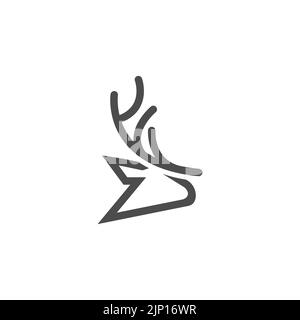 Deer Logo Design Inspiration. Deer Kopf, Deer Monoline Logo Design Vektor Vorlage.EPS 10 Stock Vektor