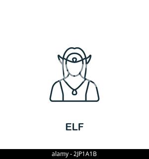 Elf-Symbol. Monochrom einfache Linie Spiel Element Symbol für Vorlagen, Web-Design und Infografiken Stock Vektor