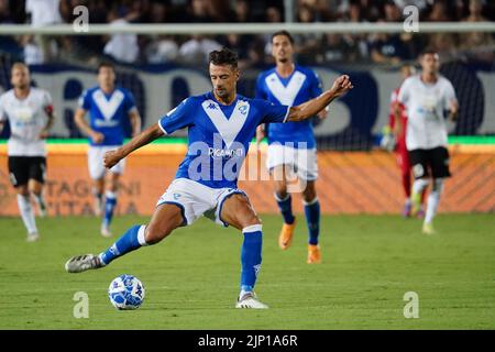 Brescia, Italien. 14. August 2022. Davide Adorni (Brescia FC) während Brescia Calcio gegen FC Sudtirol, Italienisches Fußballspiel der Serie B in Brescia, Italien, August 14 2022 Quelle: Independent Photo Agency/Alamy Live News Stockfoto