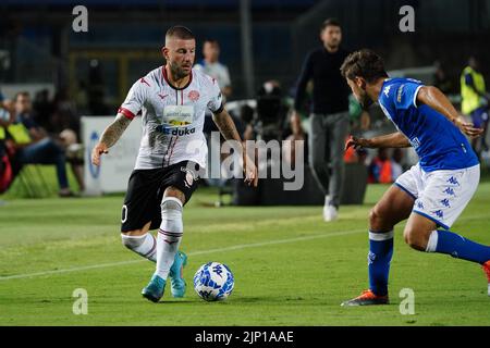 Brescia, Italien. 14. August 2022. Mirko Carretta (FC Sudtirol) während Brescia Calcio gegen FC Sudtirol, Italienisches Fußballspiel der Serie B in Brescia, Italien, August 14 2022 Quelle: Independent Photo Agency/Alamy Live News Stockfoto