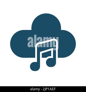 Hochwertiges, dunkelblaues, flaches Musikspeichersymbol. Piktogramm, Symbolsatz, Illustration. Nützlich für Websites, Banner, Grußkarten, Apps und soziale Medien Stockfoto
