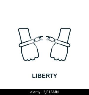 Liberty-Symbol. Monochromes Symbol für Belästigung durch einfache Linien für Vorlagen, Webdesign und Infografiken Stock Vektor