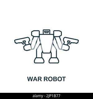 Symbol „war Robot“. Monochrom einfache Linie Spiel Element Symbol für Vorlagen, Web-Design und Infografiken Stock Vektor