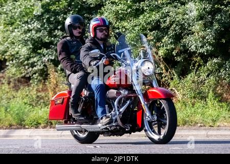 2012 rotes HARLEY-DAVIDSON Motorrad Stockfoto