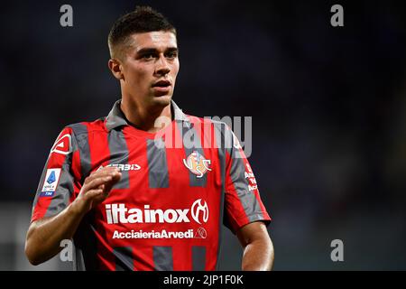 Florenz, Italien. 14. August 2022. Luca Zanimacchia von US Cremonese Gesten während der Serie A Fußballspiel zwischen ACF Fiorentina und US Cremonese. Kredit: Nicolò Campo/Alamy Live Nachrichten Stockfoto