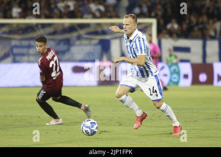 Ferrara, Italien. 14. August 2022. Lorenzo Dickmann von Spal während des Spiels Spal vs Reggina, 1Â Serie BKT 2022-23 im Paolo Mazza-Stadion in Ferrara, Italien, am 14. August 2022. Kredit: Unabhängige Fotoagentur/Alamy Live Nachrichten Stockfoto