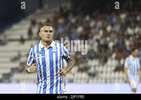Ferrara, Italien. 14. August 2022. Federico Viviani von Spal während des Spiels Spal vs Reggina, 1Â Serie BKT 2022-23 im Paolo Mazza-Stadion in Ferrara, Italien, am 14. August 2022. Kredit: Unabhängige Fotoagentur/Alamy Live Nachrichten Stockfoto