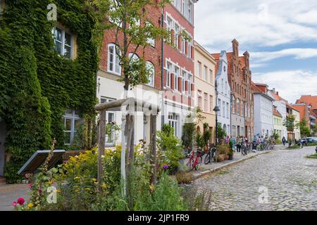 Lübeck, Deutschland - 30. Juli 2022: Stadtbild Lübeck in schleswig-holstein in Norddeutschland Stockfoto