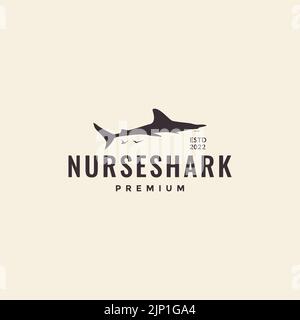 Fisch Krankenschwester Hai Vintage-Logo Stock Vektor