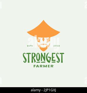 Kopf alter Mann Landwirt Logo-Design Stock Vektor