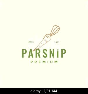 Das Pastinaken-Logo in Hipster-Farben Stock Vektor
