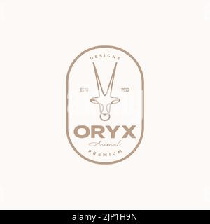 Abzeichen mit Totenkopf-Oryx-Logo Stock Vektor