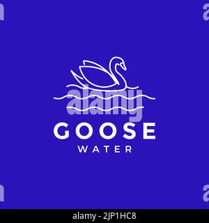 Linie Stil Gänsesee minimal Logo Stock Vektor