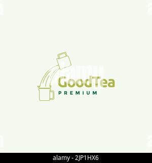 Drink Pull Tea Logo-Design Stock Vektor