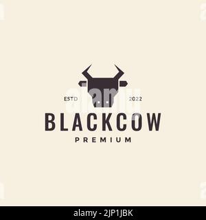 Head Cow Hipster Polygon-Logo Stock Vektor