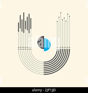 Abstraktes Geometrisches Logo. Minimalistisches Futuristisches Grafikdesign. Vektorgrafik Stock Vektor