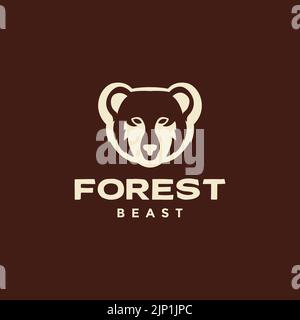 Modernes Waldbestie Bär Logo-Design Stock Vektor