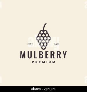 Hipster Fruit Maulbeerlogo Stock Vektor