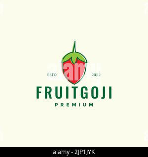 Buntes Goji Vintage-Logo Stock Vektor