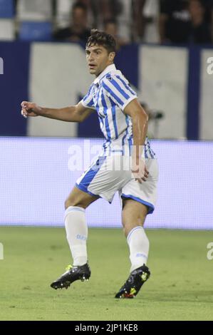 Ferrara, Italien. 14. August 2022. Matteo Arena von Spal während des Spiels Spal vs Reggina, 1Â Serie BKT 2022-23 im Paolo Mazza Stadion in Ferrara, Italien, am 14. August 2022. Kredit: Unabhängige Fotoagentur/Alamy Live Nachrichten Stockfoto