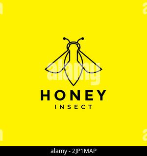 Durchgehende Linie minimal Biene Logo Design Stock Vektor