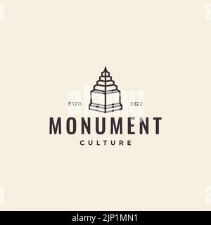 Hipster Monument Temple Logo Design Stock Vektor