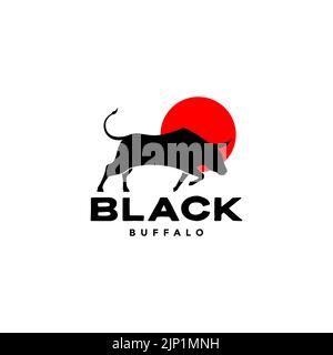 buffalo modernes Silhouette Logo-Design Stock Vektor