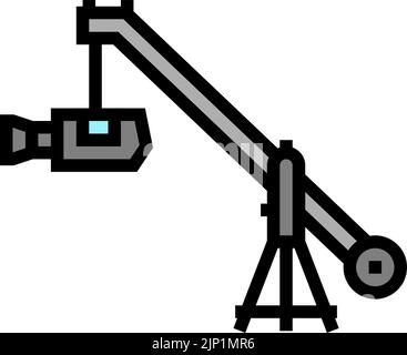 Kran Video Kamera Farbe Symbol Vektor Illustration Stock Vektor