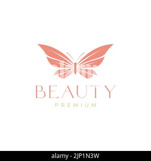 Feminine Schönheit ästhetisches Schmetterling-Logo-Design Stock Vektor