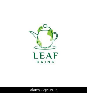 Abstraktes Teekannen Logo Design Getränk Stock Vektor