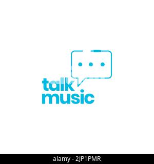 Musikkabel mit Talk-Logo-Design Stock Vektor