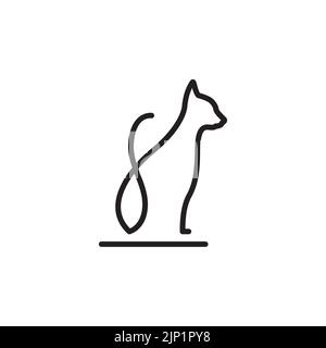 Design mit durchgehendem Katzenlogo Stock Vektor