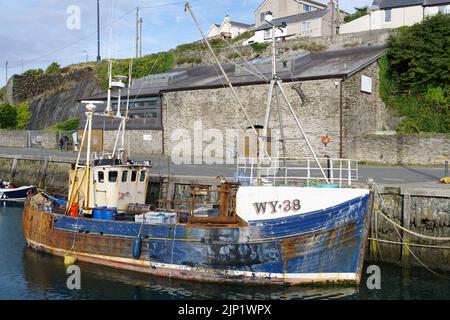 Whitby Fishing Boat, Pamela S WY-38 in Amlwch Harbour, Anglesey, North Wales, Stockfoto