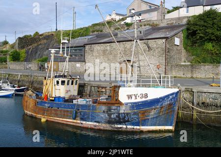 Whitby Fishing Boat, Pamela S WY-38 in Amlwch Harbour, Anglesey, North Wales, Stockfoto